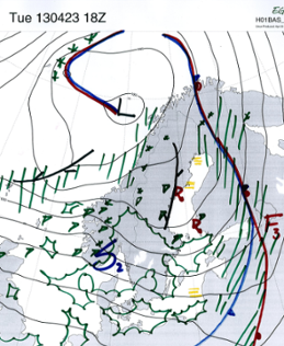 Väderläget 23 april 2013 - 18 UTC