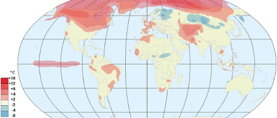 Global temperaturavvikelse januari 2016