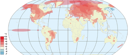 Global temperaturavvikelse februari 2016
