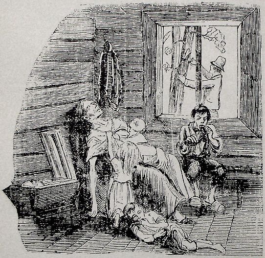 Illustration av hur det såg ut i Norrland 1867 till följd av kyla och missväxt