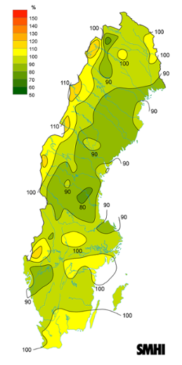 Byvindens avvikelse från det normala (1996-2015) under september 2017.
