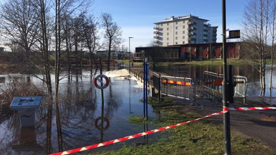 Översvämning vid Ljungby i Lagan