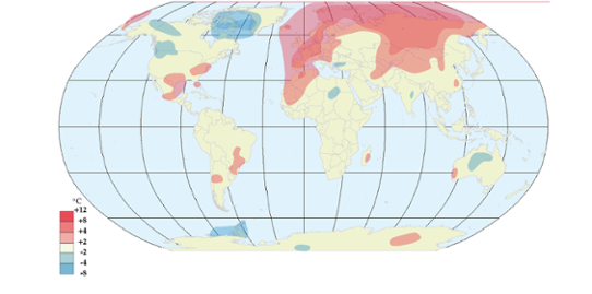 Global temperaturanomali i april 2011