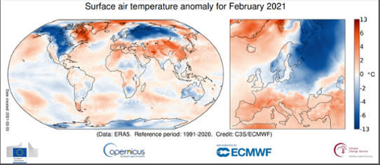 Global temperaturanomali i februari