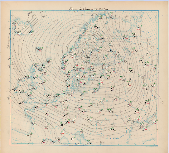 Väderkarta den 6 december 1895