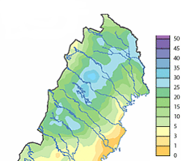 Dygnsnederbörd i mm för norra Norrland den 6 oktober