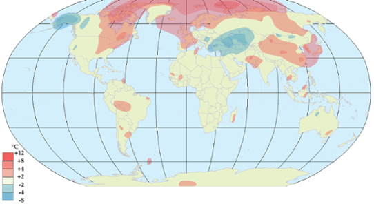 Global temperaturanomali i november 2011