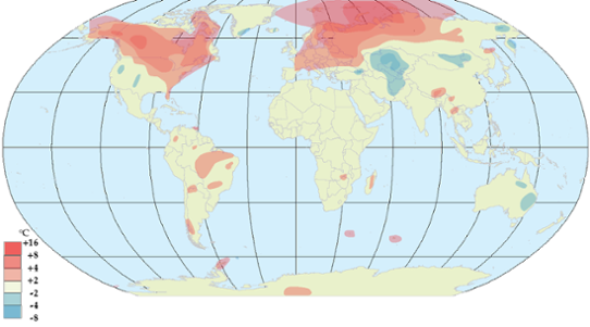 Global temperaturanomali i december 2011.