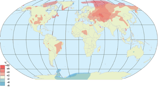 Global temperaturanomali i april 2012.