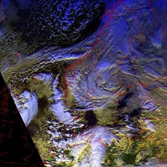 Satellitbild över Norden 5 februari 2013.