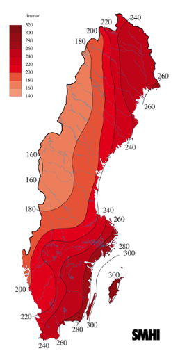 Karta med soltimmar under april 2004