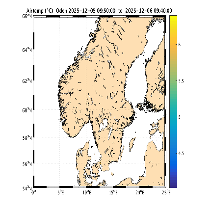 Observerad lufttemperatur från Oden