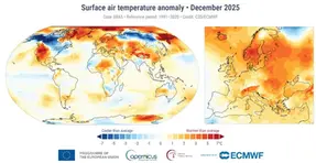Global temperaturanomali visas på karta.