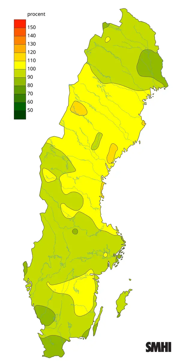 Byvindens avvikelse från det normala (1996-2015) under maj 2026.