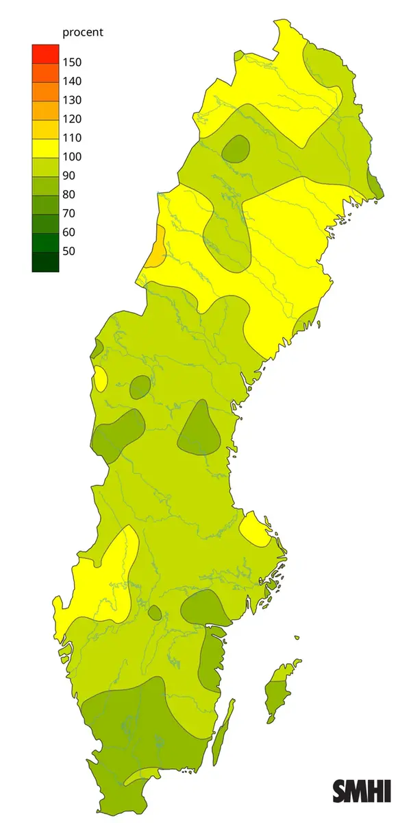 Byvindens avvikelse från det normala (1996-2015) under juni 2026.