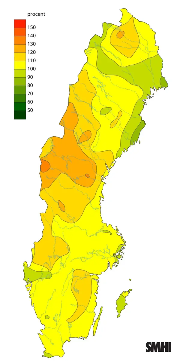 Byvindens avvikelse från det normala (1996-2015) under april 2026.
