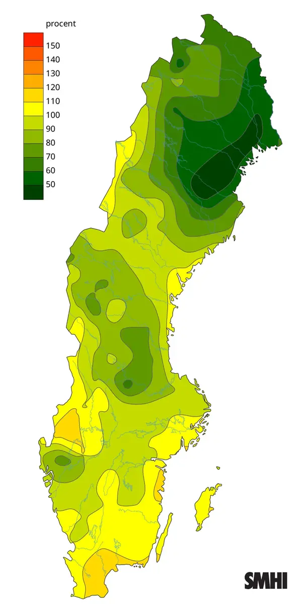Byvindens avvikelse från det normala (1996-2015) under januari 2026.