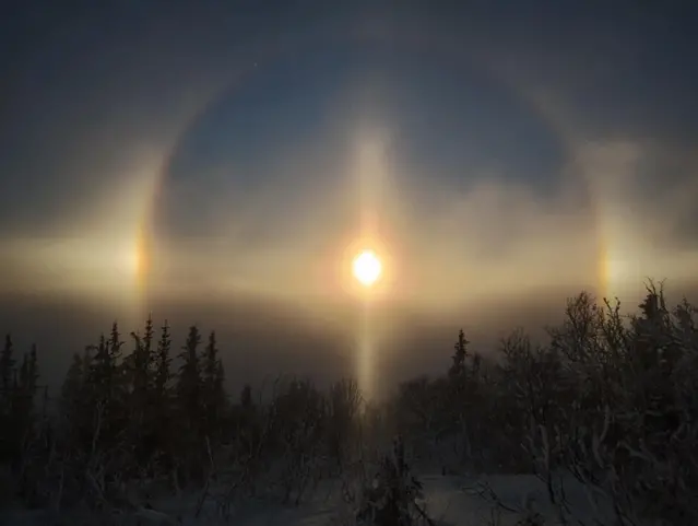 En halo med olika komponenter i åre