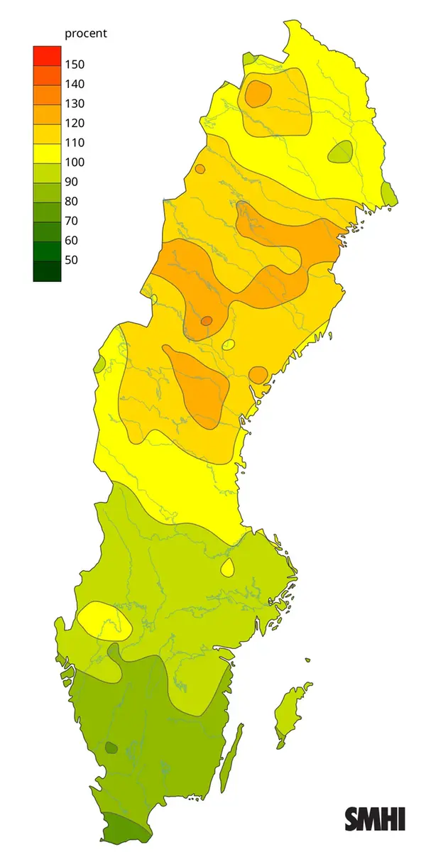 Byvindens avvikelse från det normala (1996-2015) under april 2025.