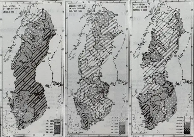 Sverigekartor nederbörd