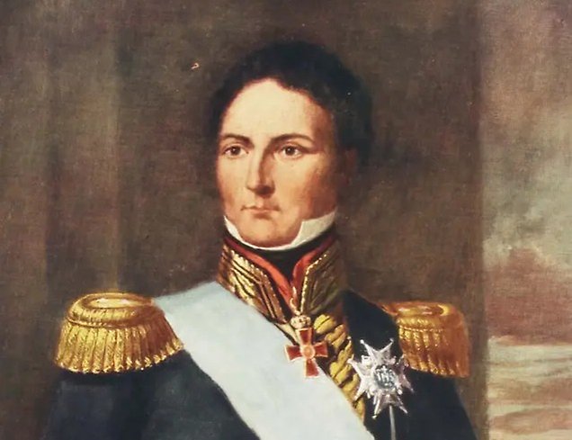 Porträttmålning av kung Karl XIV Johan.