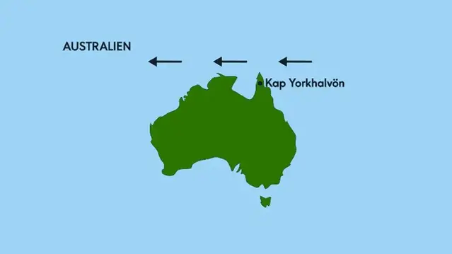 Karta över Australien.