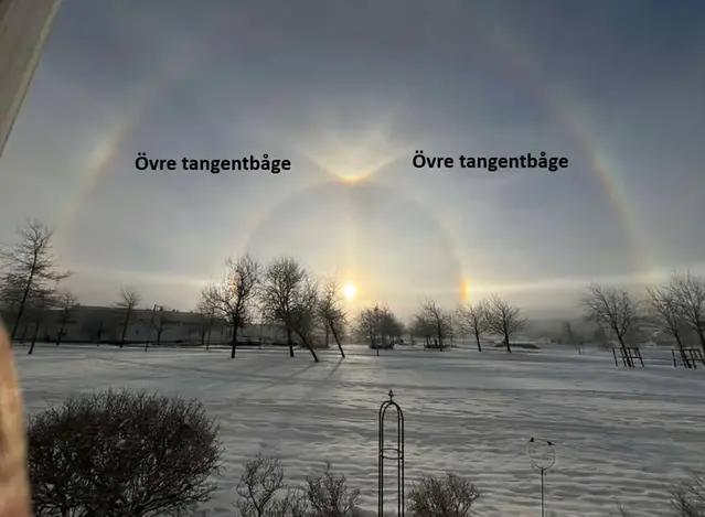 Övre tangentbåge vid låg solhöjd.