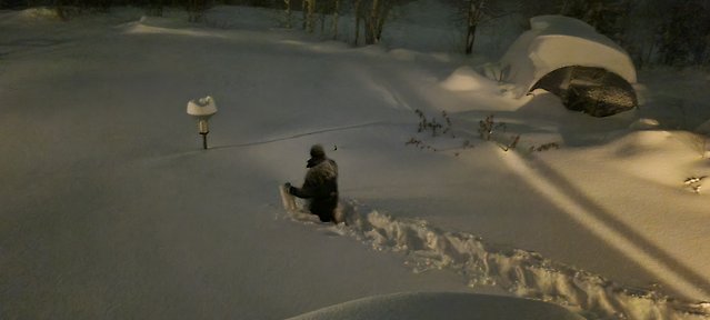 Bild från SMHIs mätstation i Slättån (Medelpad) den 8 januari.