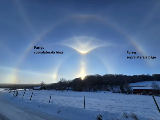 Bild med många halokomponenter bland annat Parrys supralaterala bågar.