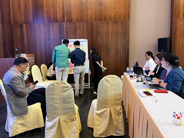 Diskussioner under workshopen.