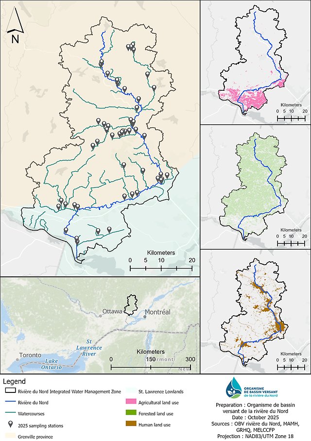 Multiple maps outlining an area in Canada.