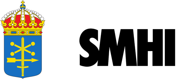 Heraldiskt vapen Försvarsmaktens vädertjänst och SMHI:s logotyp. 