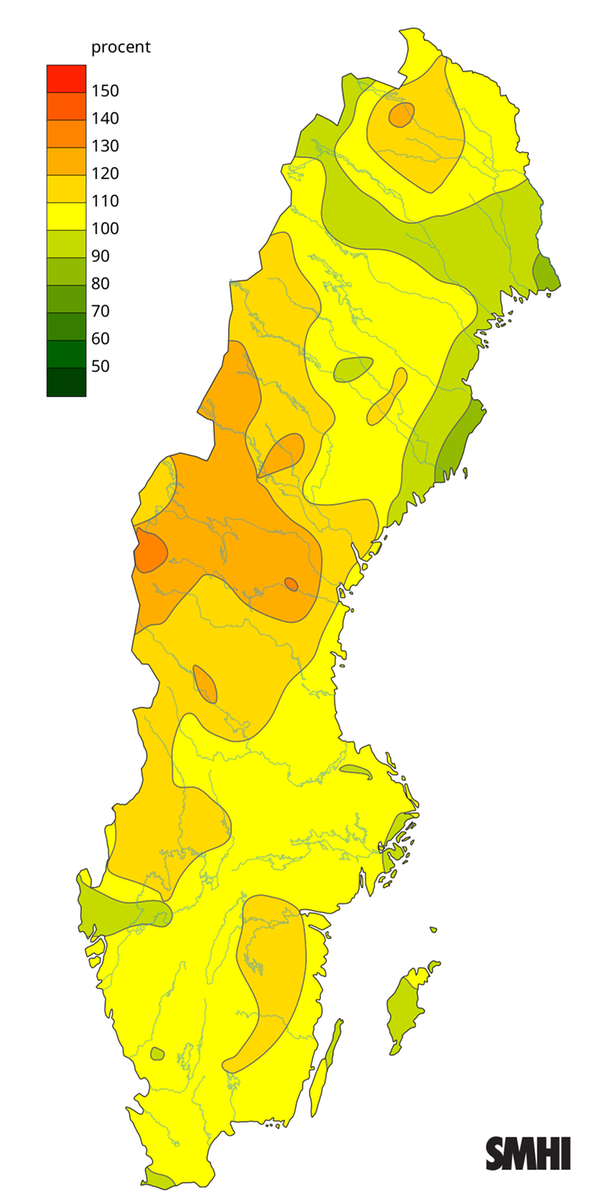 Byvindens avvikelse från det normala (1996-2015) under april 2026.