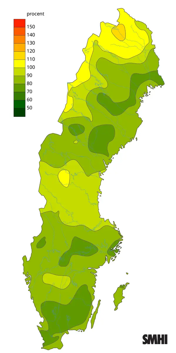 Byvindens avvikelse från det normala (1996-2015) under november 2025.