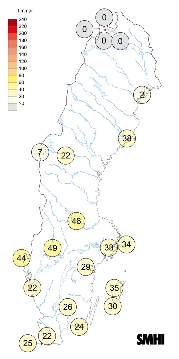 Nederbörden i procent av normalperioden 1991-2020 för december 2024.