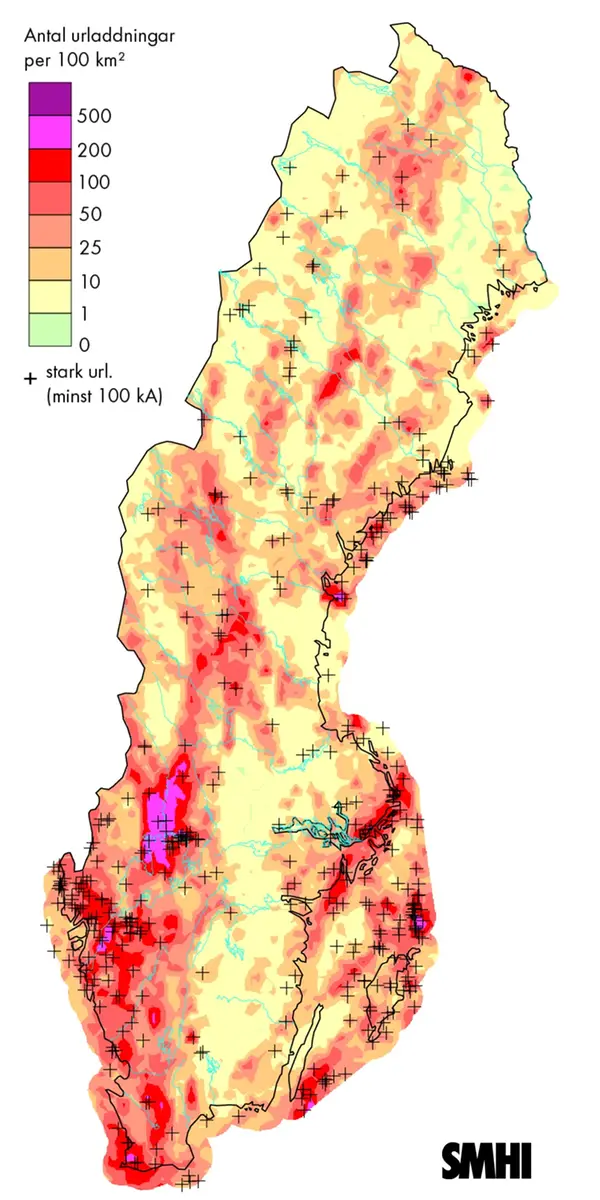 Augusti 2014 - Totalt antal blixtar.