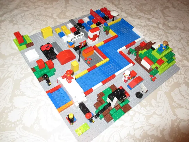 Barn har byggt en stad i lego.