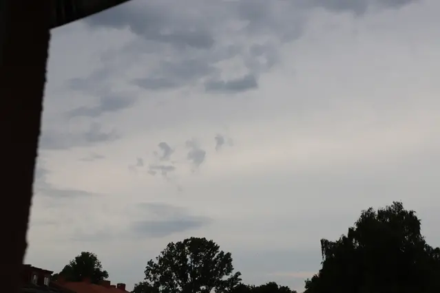 Bilden visar moln av typen Altostratus pannus.