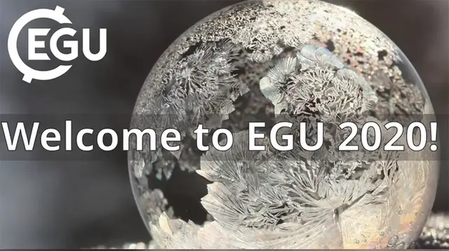 Bild på glob med testen "Welcome to EGU 2020".