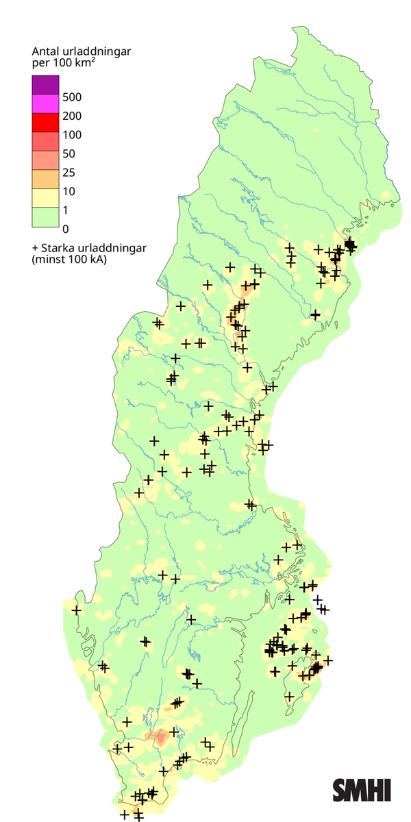 Totalt antal blixtar under september 2026.