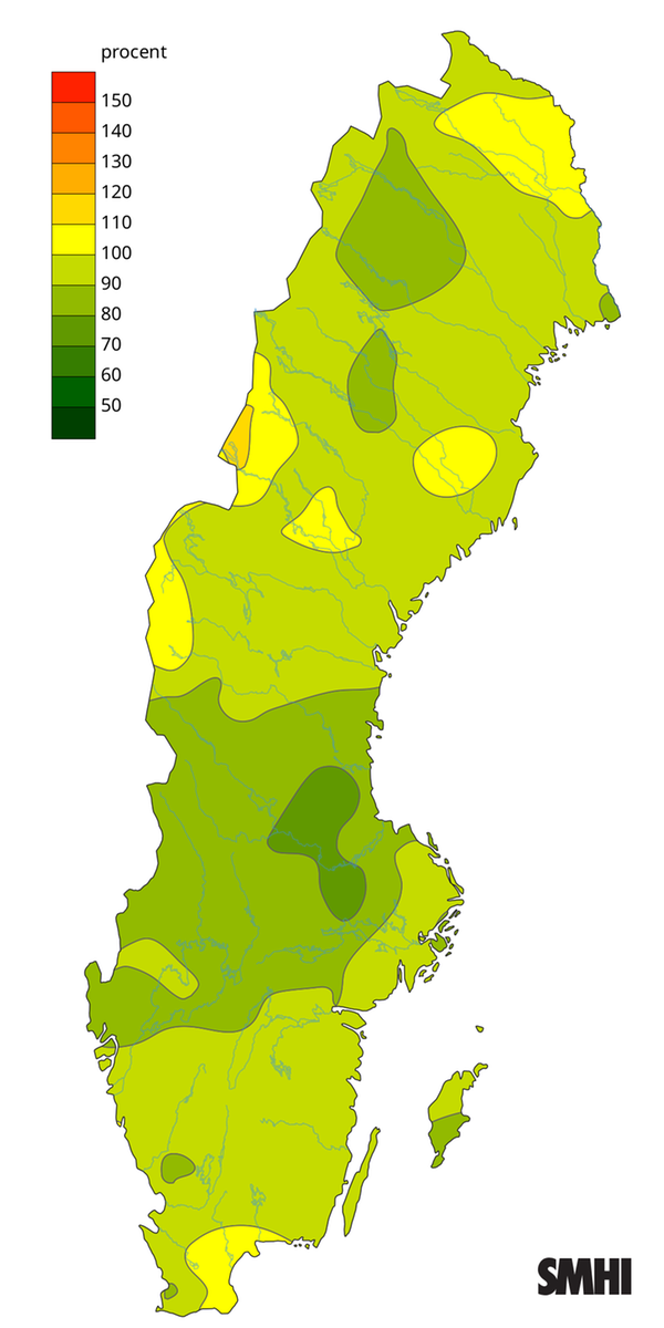 Byvindens avvikelse från det normala (1996-2015) under september 2025.