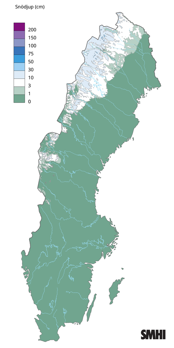 Snödjup den 31 oktober 2025.