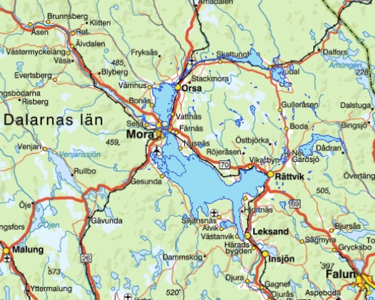 Karta över Siljan Runt | Karta Mellersta