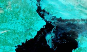 Satellitbild över Norra Östersjön och Ålands Hav, 2010-03-10.