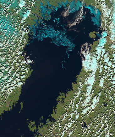 Satellitbild - isläget den 2 maj 2016