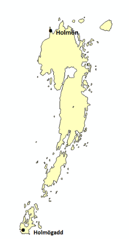 Placering av mätplatserna vid Holmön och Holmögadd.