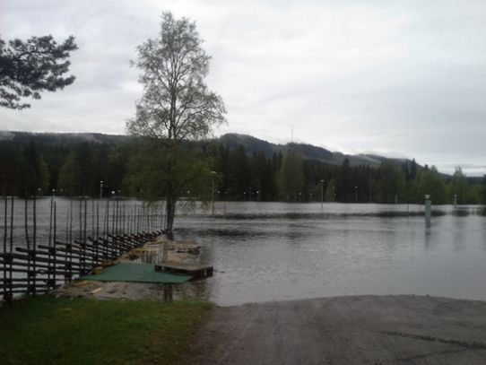 Översvämning vid Kläppens camping 24 maj 2016
