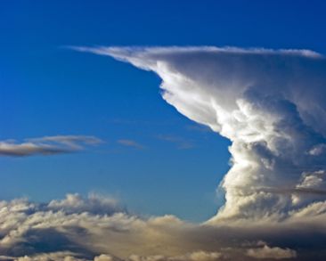 Cumulonimbus clouds can cause heavy precipitation.