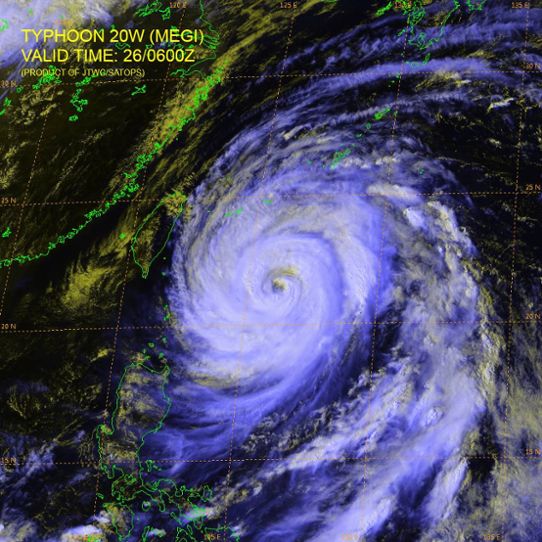 Satellitbild över den tropiska orkanen Megi