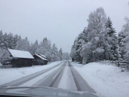 Snön föll i Orsa Finnmark i Dalarna den 1 november
